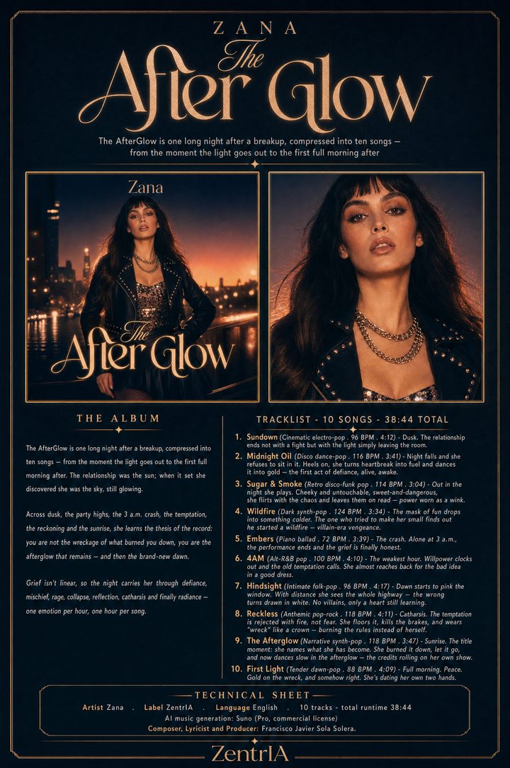 Zana — The After Glow · technical sheet