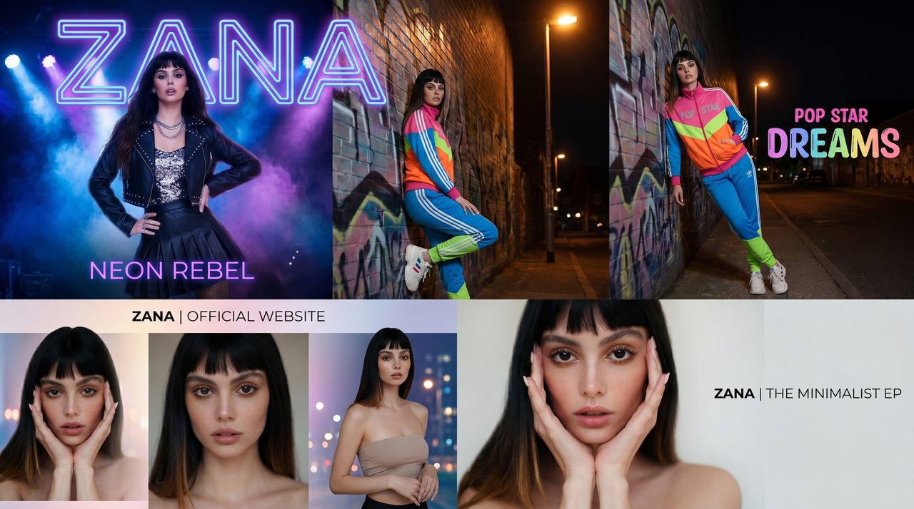 Zana — neon rebel and pop star aesthetic